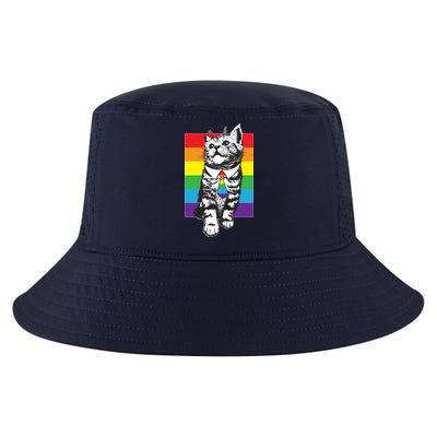 Retro Gay Pride Ally Support Kitten Cool Comfort Performance Bucket Hat