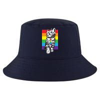 Retro Gay Pride Ally Support Kitten Cool Comfort Performance Bucket Hat