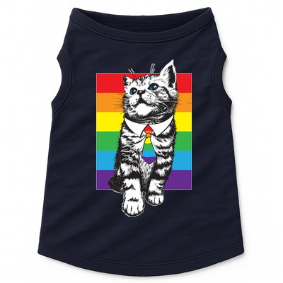 Retro Gay Pride Ally Support Kitten Doggie Tank