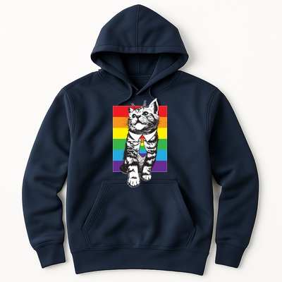 Retro Gay Pride Ally Support Kitten Hoodie