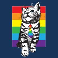 Retro Gay Pride Ally Support Kitten T-Shirt