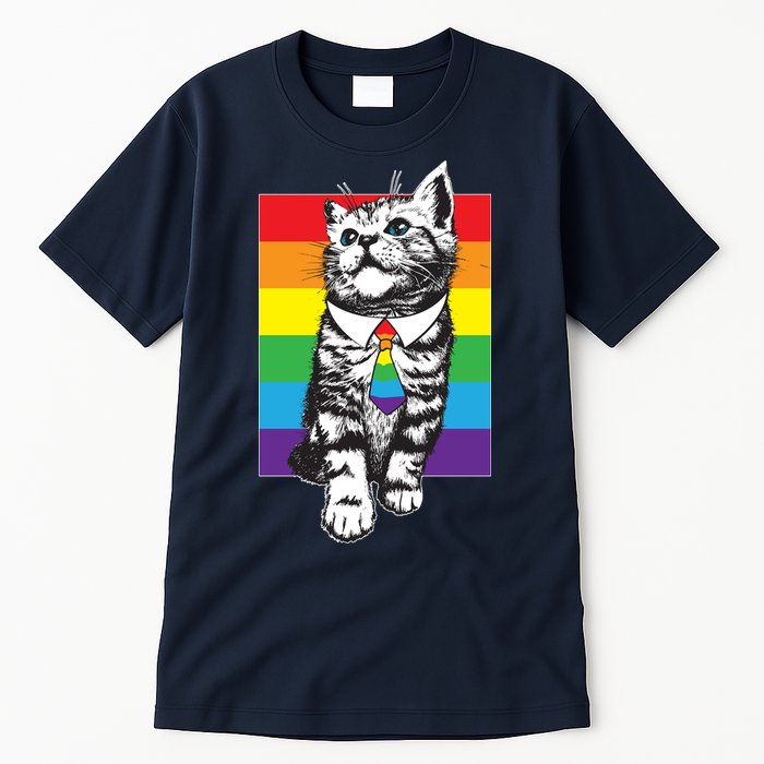Retro Gay Pride Ally Support Kitten Tall T-Shirt