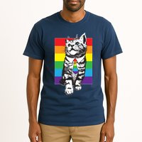 Retro Gay Pride Ally Support Kitten Tall T-Shirt