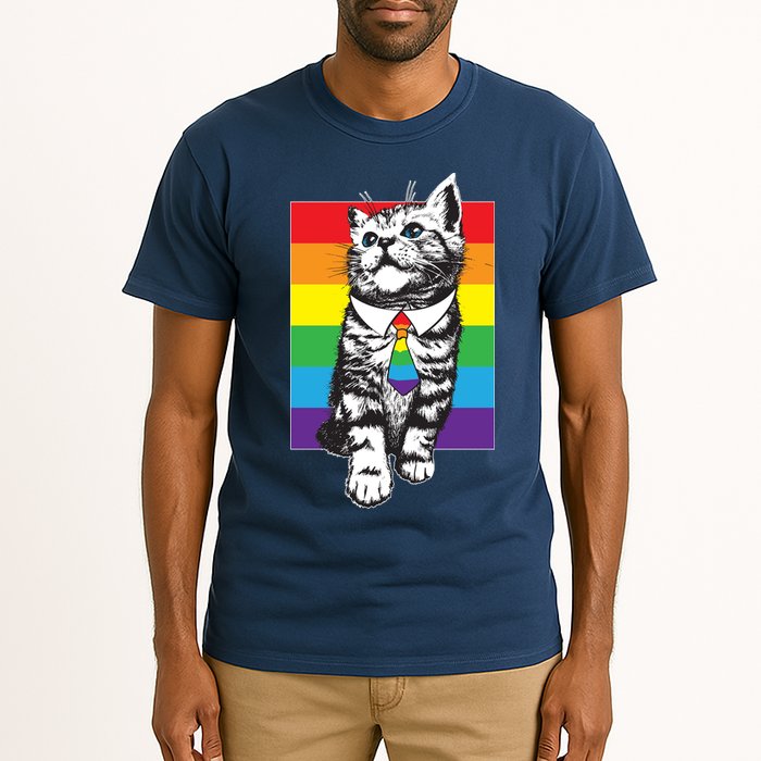 Retro Gay Pride Ally Support Kitten Tall T-Shirt