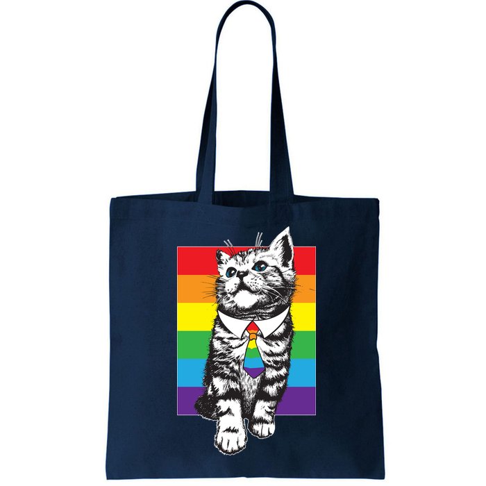 Retro Gay Pride Ally Support Kitten Bag