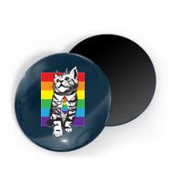 Retro Gay Pride Ally Support Kitten Magnet