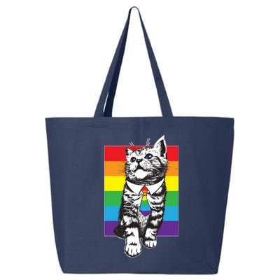 Retro Gay Pride Ally Support Kitten 25L Jumbo Tote