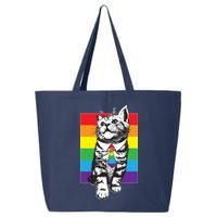 Retro Gay Pride Ally Support Kitten 25L Jumbo Tote