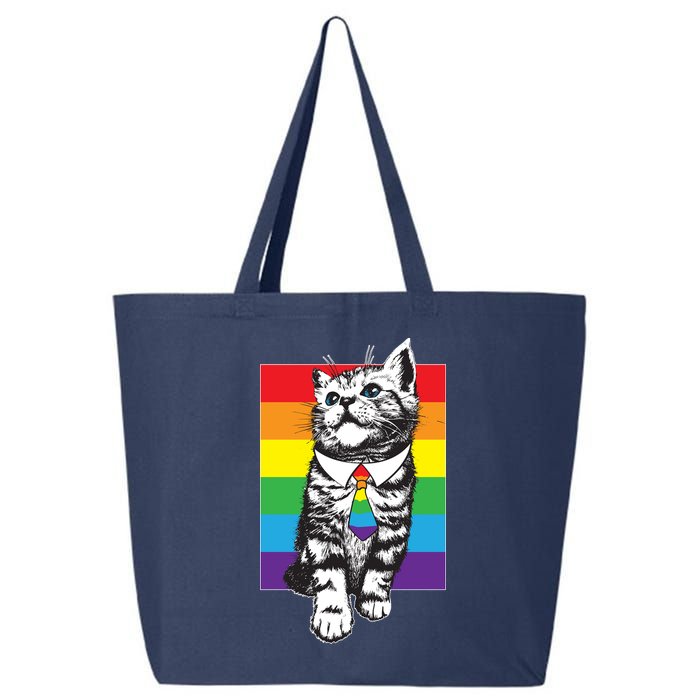 Retro Gay Pride Ally Support Kitten 25L Jumbo Tote