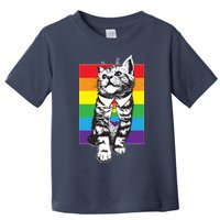 Retro Gay Pride Ally Support Kitten Toddler T-Shirt