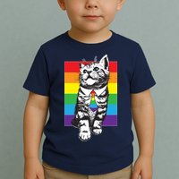 Retro Gay Pride Ally Support Kitten Toddler T-Shirt