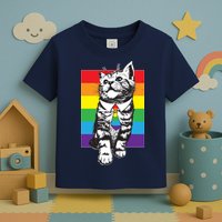 Retro Gay Pride Ally Support Kitten Toddler T-Shirt