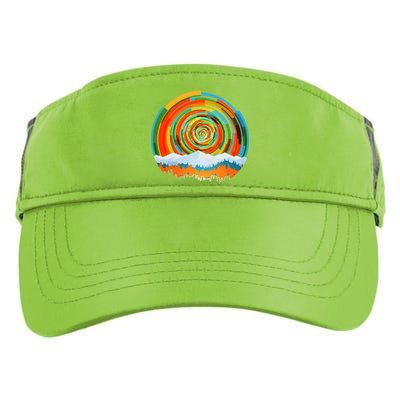 Retro Geometric Sunrise Adult Drive Performance Visor