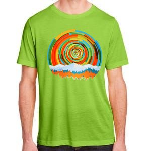 Retro Geometric Sunrise Adult ChromaSoft Performance T-Shirt