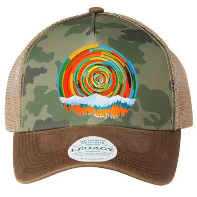 Retro Geometric Sunrise Legacy Tie Dye Trucker Hat