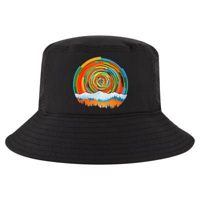 Retro Geometric Sunrise Cool Comfort Performance Bucket Hat