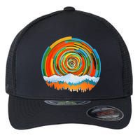 Retro Geometric Sunrise Flexfit Unipanel Trucker Cap