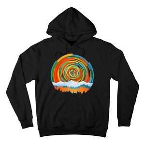 Retro Geometric Sunrise Hoodie