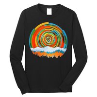 Retro Geometric Sunrise Long Sleeve Shirt