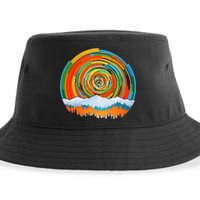 Retro Geometric Sunrise Sustainable Bucket Hat