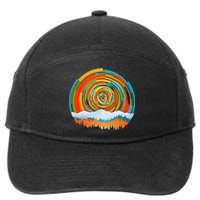 Retro Geometric Sunrise 7-Panel Snapback Hat