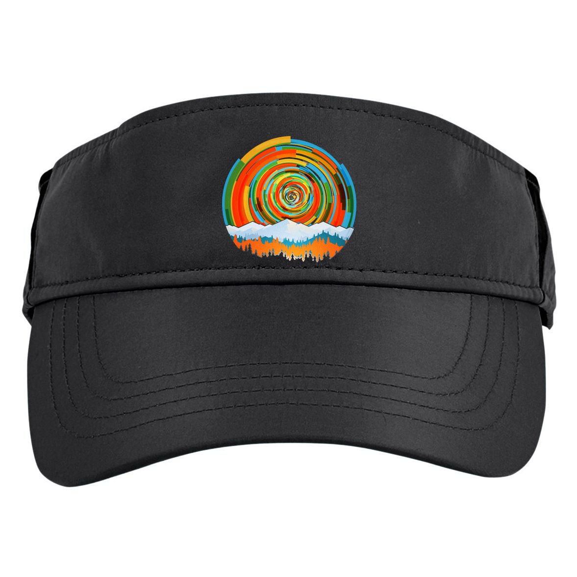 Retro Geometric Sunrise Adult Drive Performance Visor