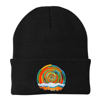 Retro Geometric Sunrise Beanie
