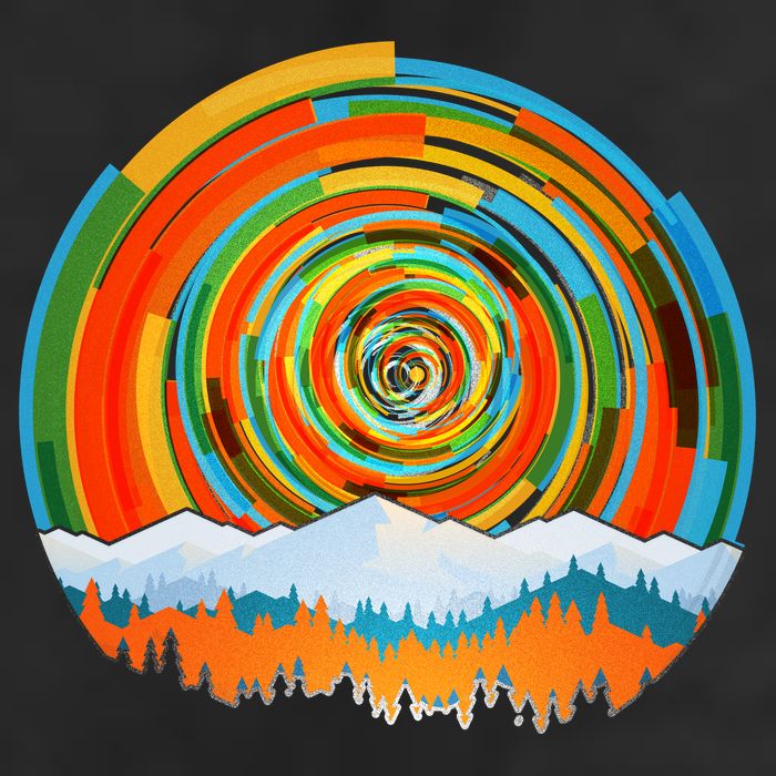 Retro Geometric Sunrise Beanie