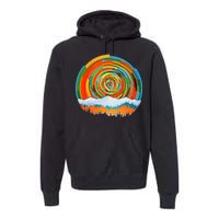 Retro Geometric Sunrise Premium Hoodie