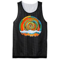 Retro Geometric Sunrise Mesh Reversible Basketball Jersey Tank