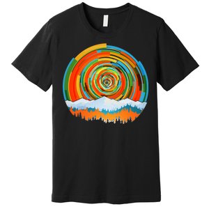 Retro Geometric Sunrise Premium T-Shirt