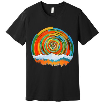 Retro Geometric Sunrise Premium T-Shirt