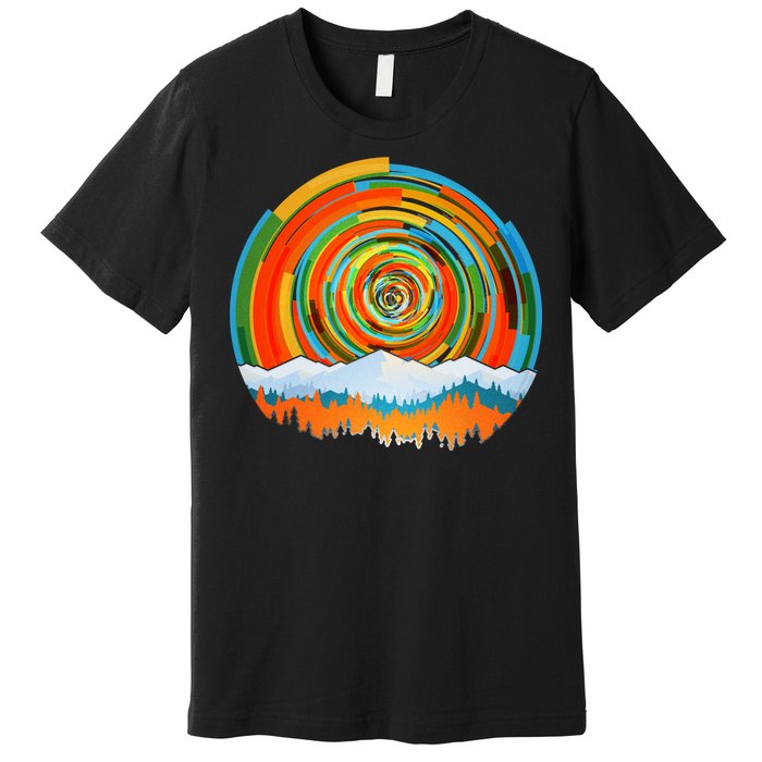 Retro Geometric Sunrise Premium T-Shirt