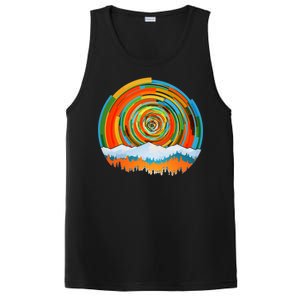 Retro Geometric Sunrise PosiCharge Competitor Tank