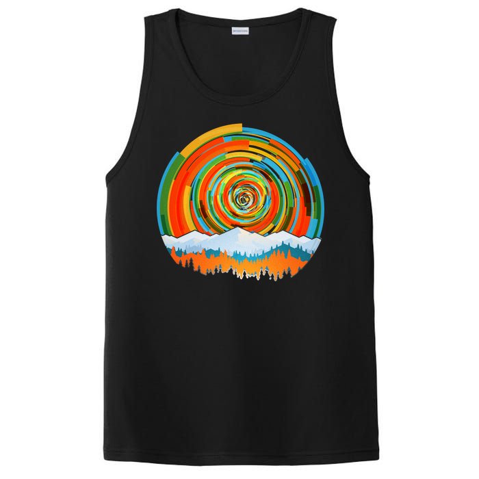 Retro Geometric Sunrise PosiCharge Competitor Tank