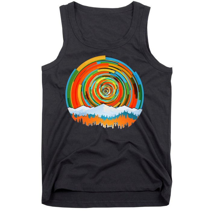 Retro Geometric Sunrise Tank Top