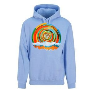 Retro Geometric Sunrise Unisex Surf Hoodie