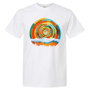 Retro Geometric Sunrise Garment-Dyed Heavyweight T-Shirt