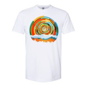 Retro Geometric Sunrise Softstyle CVC T-Shirt