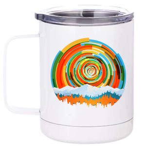 Retro Geometric Sunrise 12 oz Stainless Steel Tumbler Cup