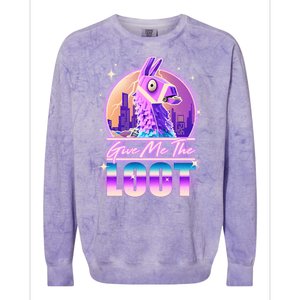 Retro Give Me the Loot Llama Loot Colorblast Crewneck Sweatshirt