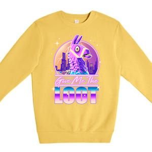 Retro Give Me the Loot Llama Loot Premium Crewneck Sweatshirt