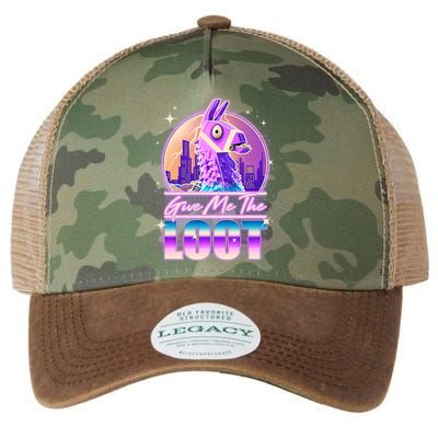 Retro Give Me the Loot Llama Loot Legacy Tie Dye Trucker Hat