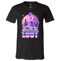 Retro Give Me the Loot Llama Loot V-Neck T-Shirt