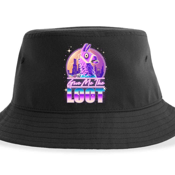 Retro Give Me the Loot Llama Loot Sustainable Bucket Hat