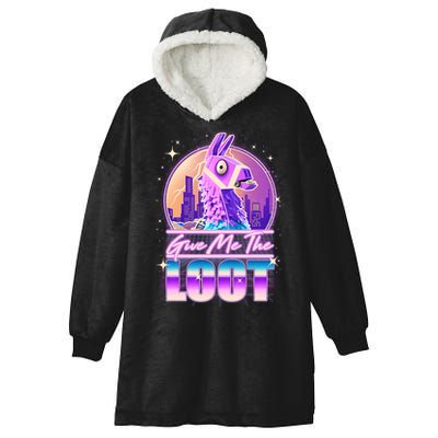 Retro Give Me the Loot Llama Loot Hooded Wearable Blanket