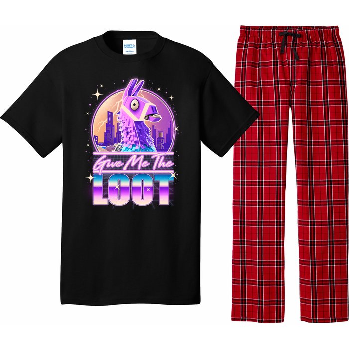 Retro Give Me the Loot Llama Loot Pajama Set