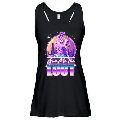 Retro Give Me the Loot Llama Loot Ladies Essential Flowy Tank