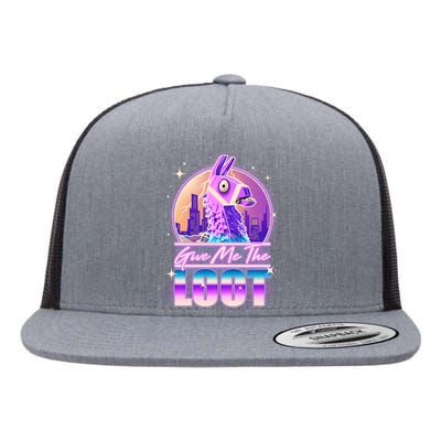 Retro Give Me the Loot Llama Loot Flat Bill Trucker Hat