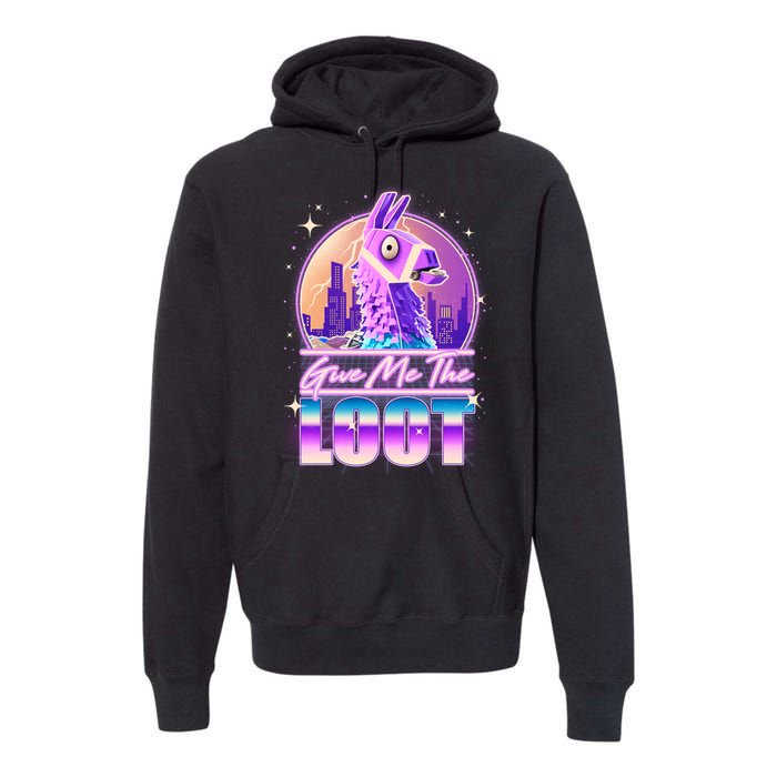 Retro Give Me the Loot Llama Loot Premium Hoodie